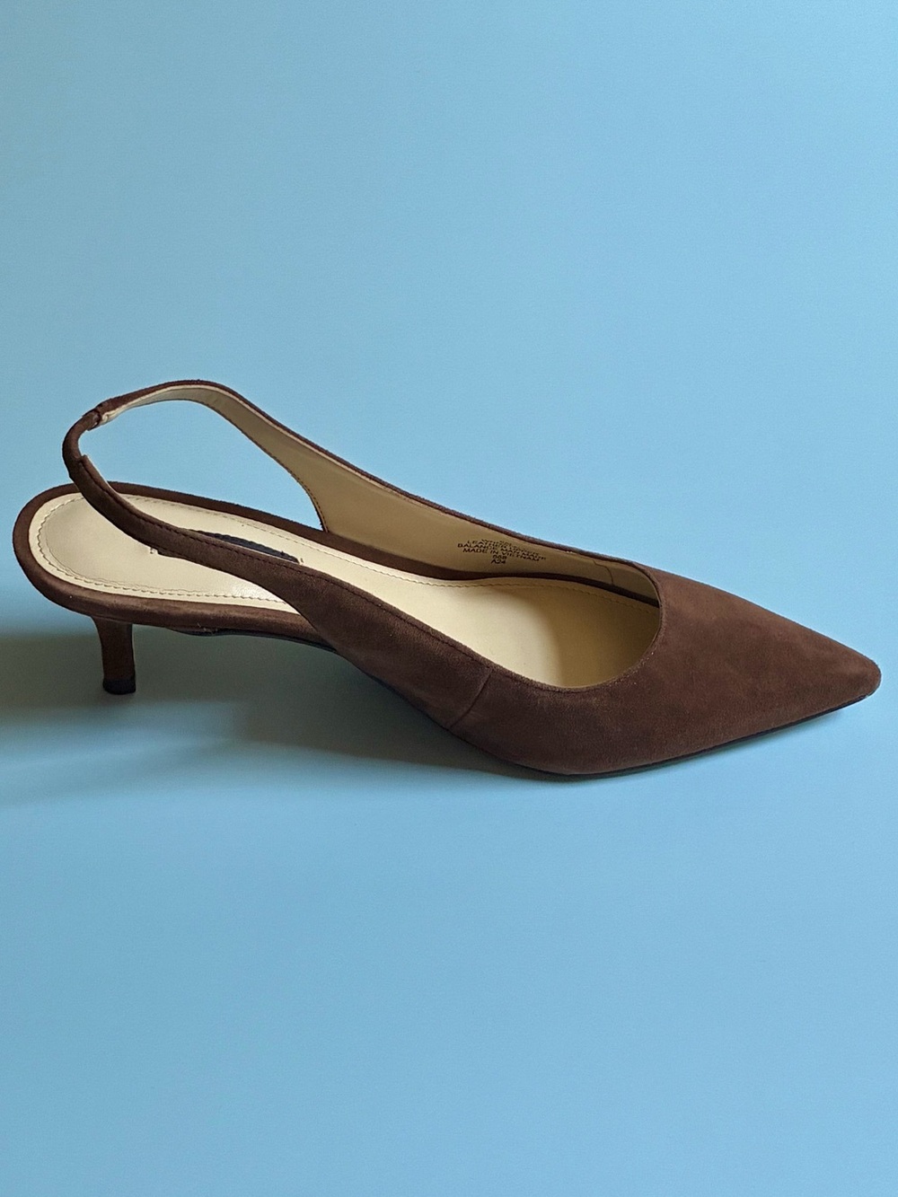 NWT Nine West Nataly Walnut Brown Suede Slingback Pump - Size 6